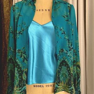 ANTONIO MELANI Long sleeve blouse with a basic satén matching color